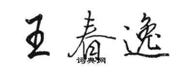 骆恒光王春逸行书个性签名怎么写