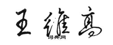 骆恒光王维高行书个性签名怎么写