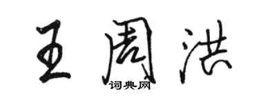 骆恒光王周洪行书个性签名怎么写