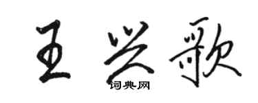 骆恒光王兴歌行书个性签名怎么写