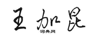骆恒光王加昆行书个性签名怎么写