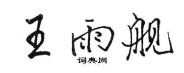 骆恒光王雨舰行书个性签名怎么写