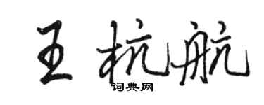 骆恒光王杭航行书个性签名怎么写