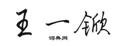 骆恒光王一锨行书个性签名怎么写