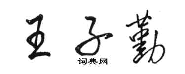 骆恒光王子勤行书个性签名怎么写