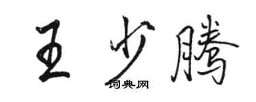 骆恒光王少腾行书个性签名怎么写