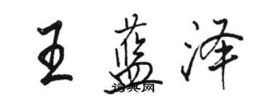 骆恒光王蓝泽行书个性签名怎么写