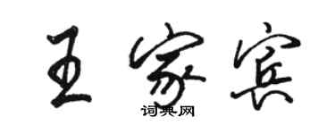 骆恒光王家宾行书个性签名怎么写