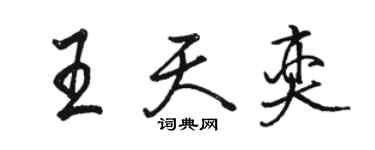 骆恒光王天奕行书个性签名怎么写