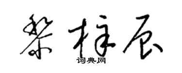 梁锦英黎梓辰草书个性签名怎么写