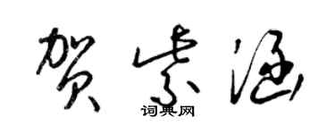 梁锦英贺紫涵草书个性签名怎么写