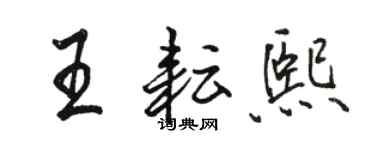 骆恒光王耘熙行书个性签名怎么写