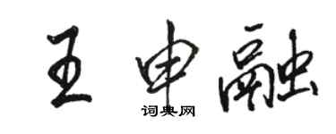 骆恒光王申融行书个性签名怎么写