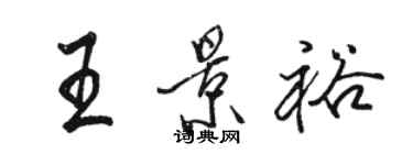 骆恒光王景裕行书个性签名怎么写
