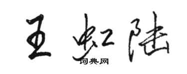 骆恒光王虹陆行书个性签名怎么写