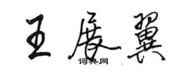 骆恒光王展翼行书个性签名怎么写