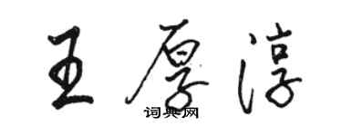 骆恒光王厚淳行书个性签名怎么写