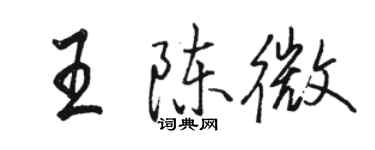 骆恒光王陈微行书个性签名怎么写