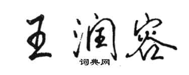 骆恒光王润容行书个性签名怎么写