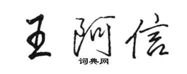 骆恒光王阿信行书个性签名怎么写