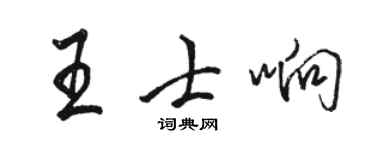 骆恒光王士响行书个性签名怎么写