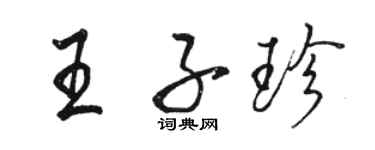 骆恒光王子珍行书个性签名怎么写
