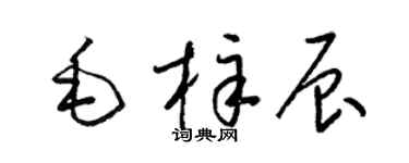 梁锦英毛梓辰草书个性签名怎么写