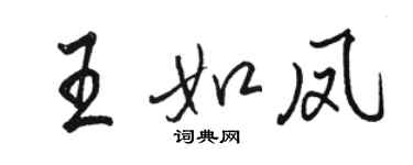 骆恒光王如凤行书个性签名怎么写