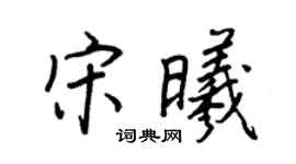 王正良宋曦行书个性签名怎么写