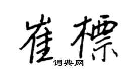 王正良崔标行书个性签名怎么写