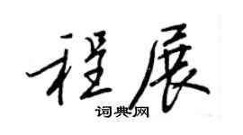 王正良程展行书个性签名怎么写