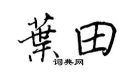 王正良叶田行书个性签名怎么写