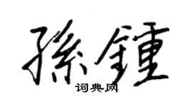 王正良孙钟行书个性签名怎么写