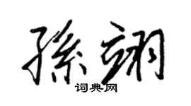 王正良孙翊行书个性签名怎么写