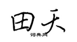 王正良田夭行书个性签名怎么写