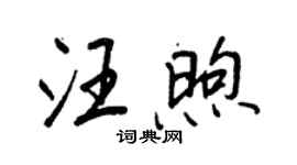 王正良汪煦行书个性签名怎么写