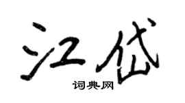 王正良江岱行书个性签名怎么写