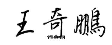 王正良王奇鹏行书个性签名怎么写