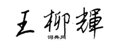 王正良王柳辉行书个性签名怎么写