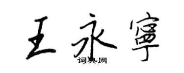 王正良王永宁行书个性签名怎么写