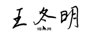 王正良王冬明行书个性签名怎么写