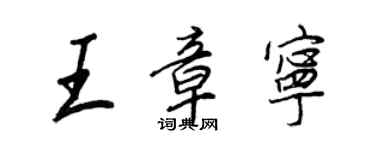 王正良王章宁行书个性签名怎么写
