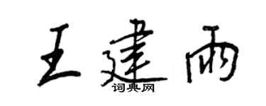 王正良王建雨行书个性签名怎么写
