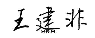 王正良王建非行书个性签名怎么写