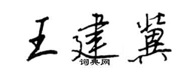 王正良王建冀行书个性签名怎么写