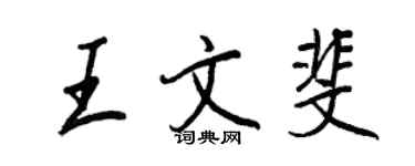 王正良王文斐行书个性签名怎么写