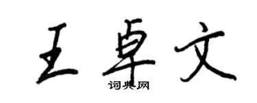 王正良王卓文行书个性签名怎么写