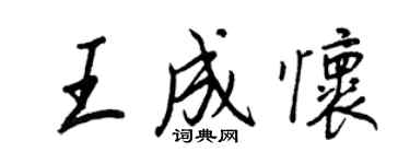 王正良王成怀行书个性签名怎么写