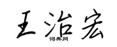 王正良王治宏行书个性签名怎么写