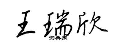 王正良王瑞欣行书个性签名怎么写